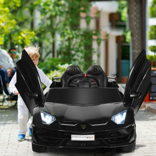 12 V Licensed Lamborghini SVJ RC Kids Ride On Car with Trunk and Music-Black