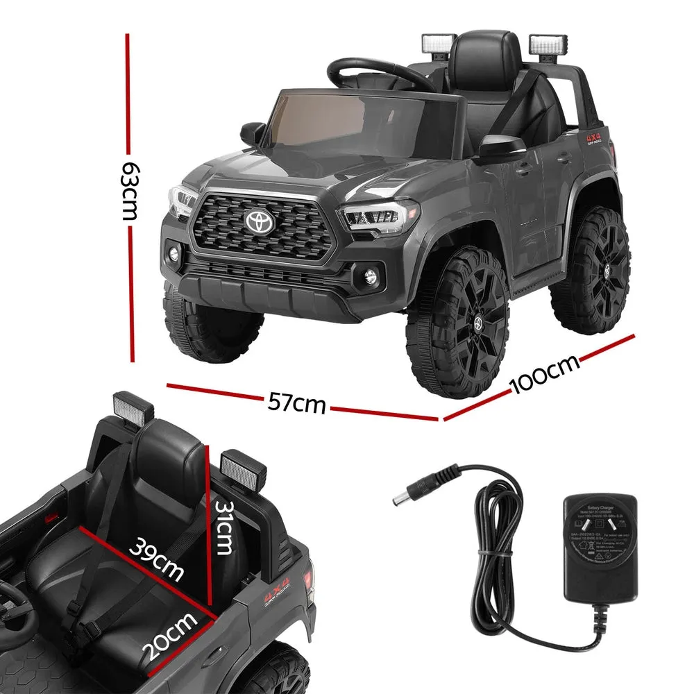 12V Grey Kids Electric Ride On Car with Remote | Toyota Tacoma