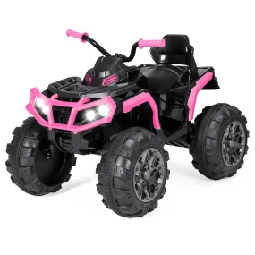 12V Kids 4-Wheeler Quad ATV Ride-On Car w/ 3.7mph Max, Headlights, AUX