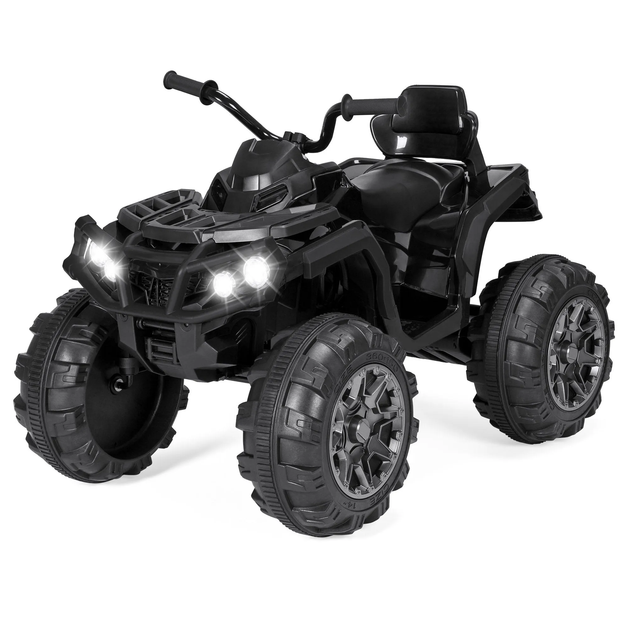 12V Kids 4-Wheeler Quad ATV Ride-On Car w/ 3.7mph Max, Headlights, AUX