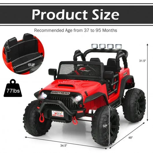 12V Kids Ride On Truck RC Motorized Car with Spring Suspension and MP3 -Red