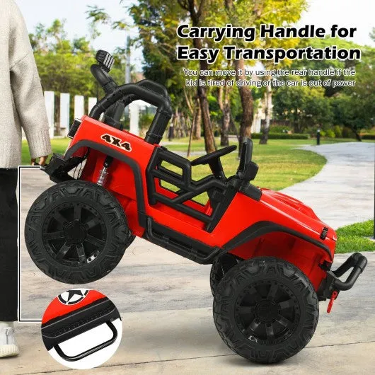 12V Kids Ride On Truck RC Motorized Car with Spring Suspension and MP3 -Red