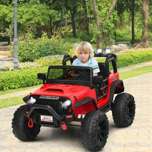 12V Kids Ride On Truck RC Motorized Car with Spring Suspension and MP3 -Red