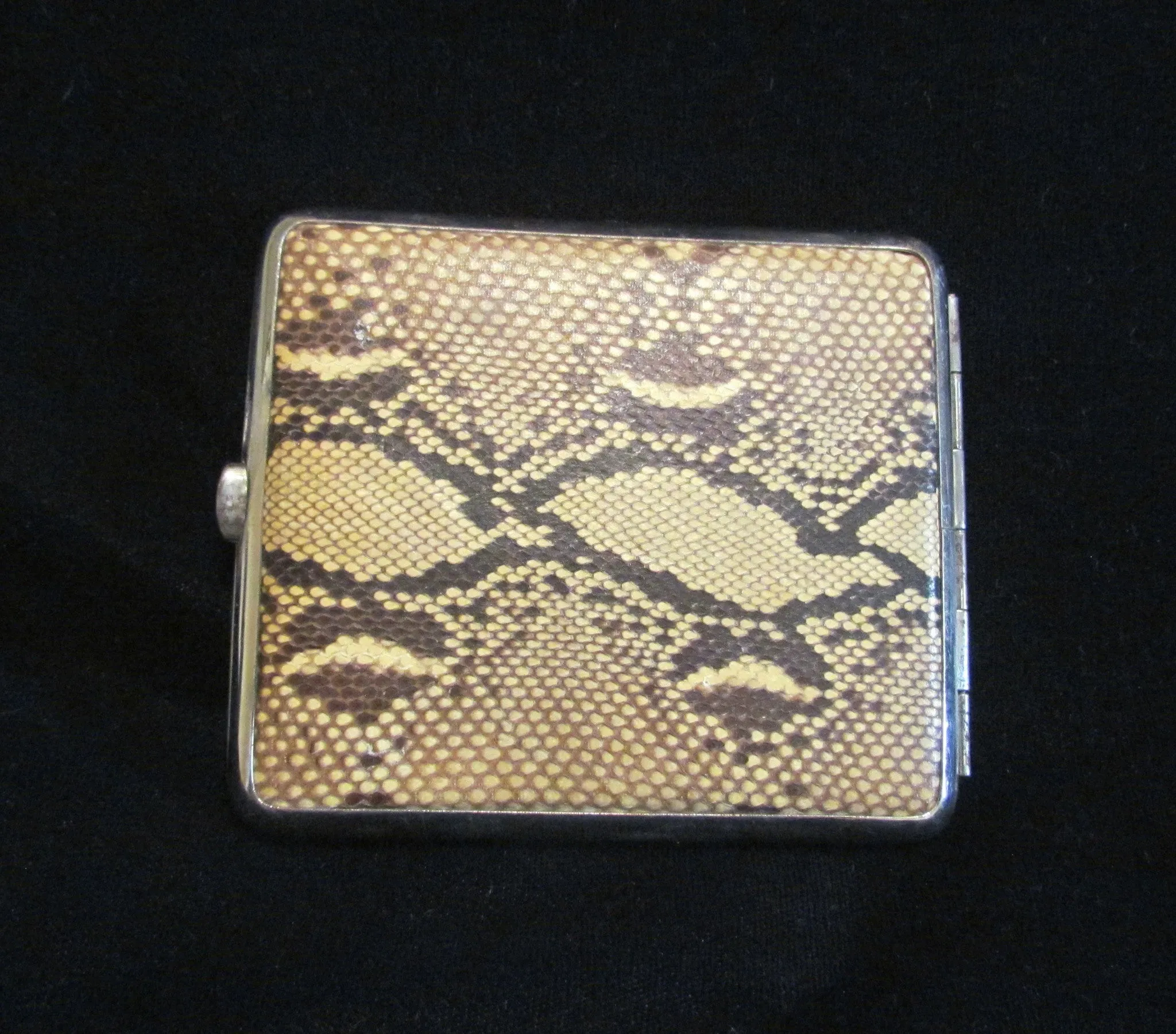 1930s Butterfly Wing And Snake Skin Cigarette Case Tropical Theme Excellent Condition