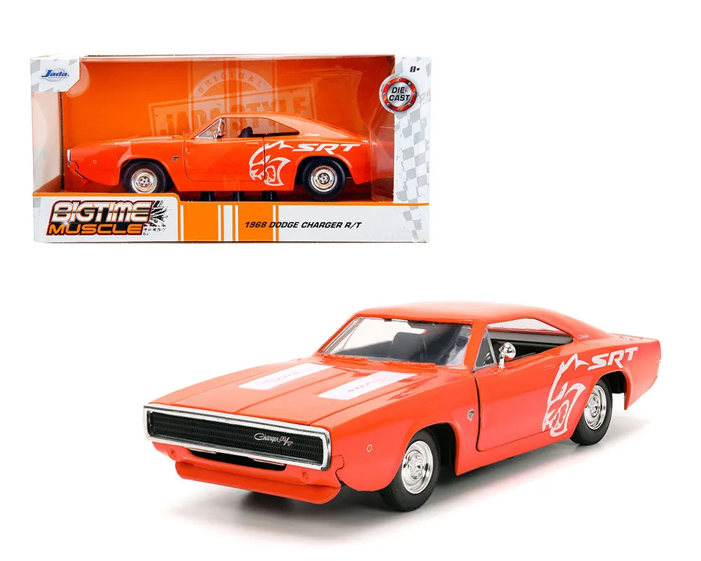 1968 DODGE CHARGER R/T SRT ORANGE "BIGTIME MUSCLE" 1/24 DIECAST MODEL JADA 34197