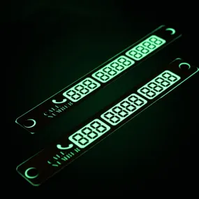 1Pcs Car Luminous Temporary Parking Card Sticker With Suckers And Phone Number Card Stickers Plate 15*2CM Silver Gold