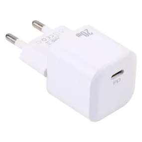 20W Fast Charging USB-C Charger with EU Plug - Compact and Portable Design