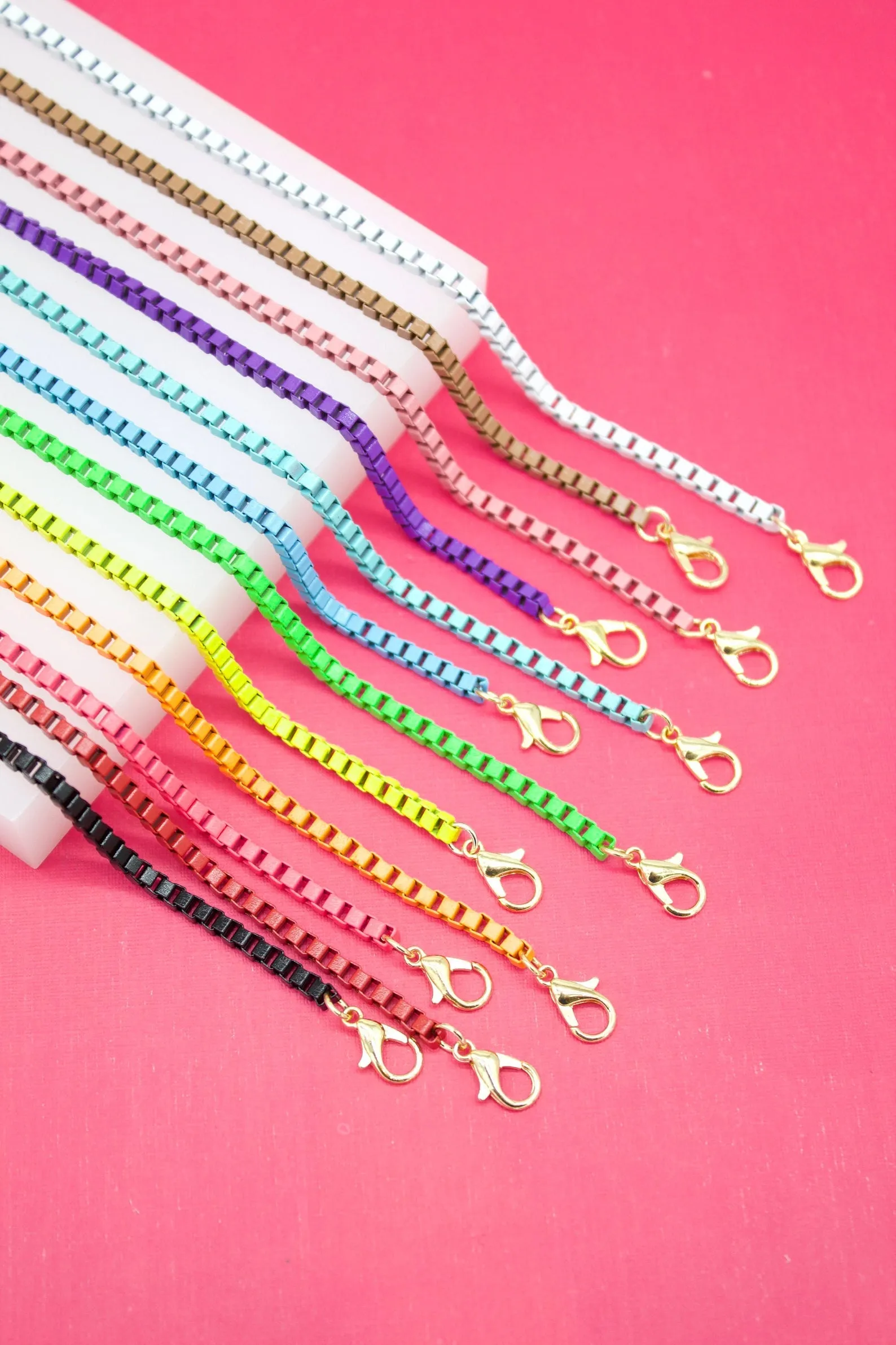 3mm Colorful Enamel Box Chains (G208-209)