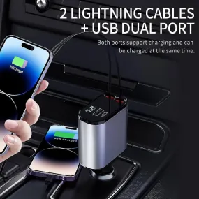 4 in 1 Retractable Car Phone Charger