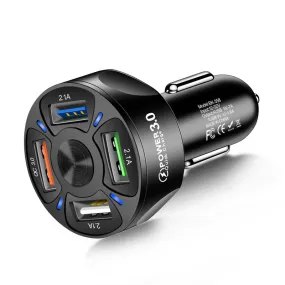 4 Ports USB Car Mini Fast Mobile Phone Charger