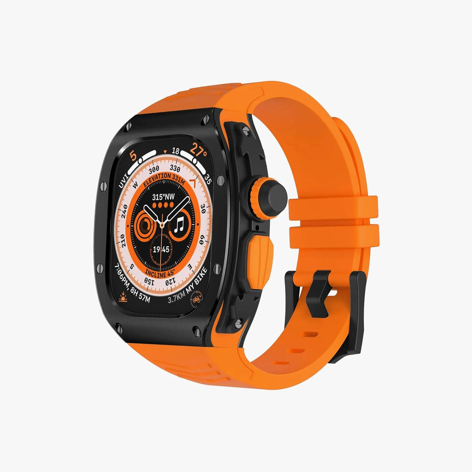 49MM Sport Edition Luxury Metal Case - Black & Orange