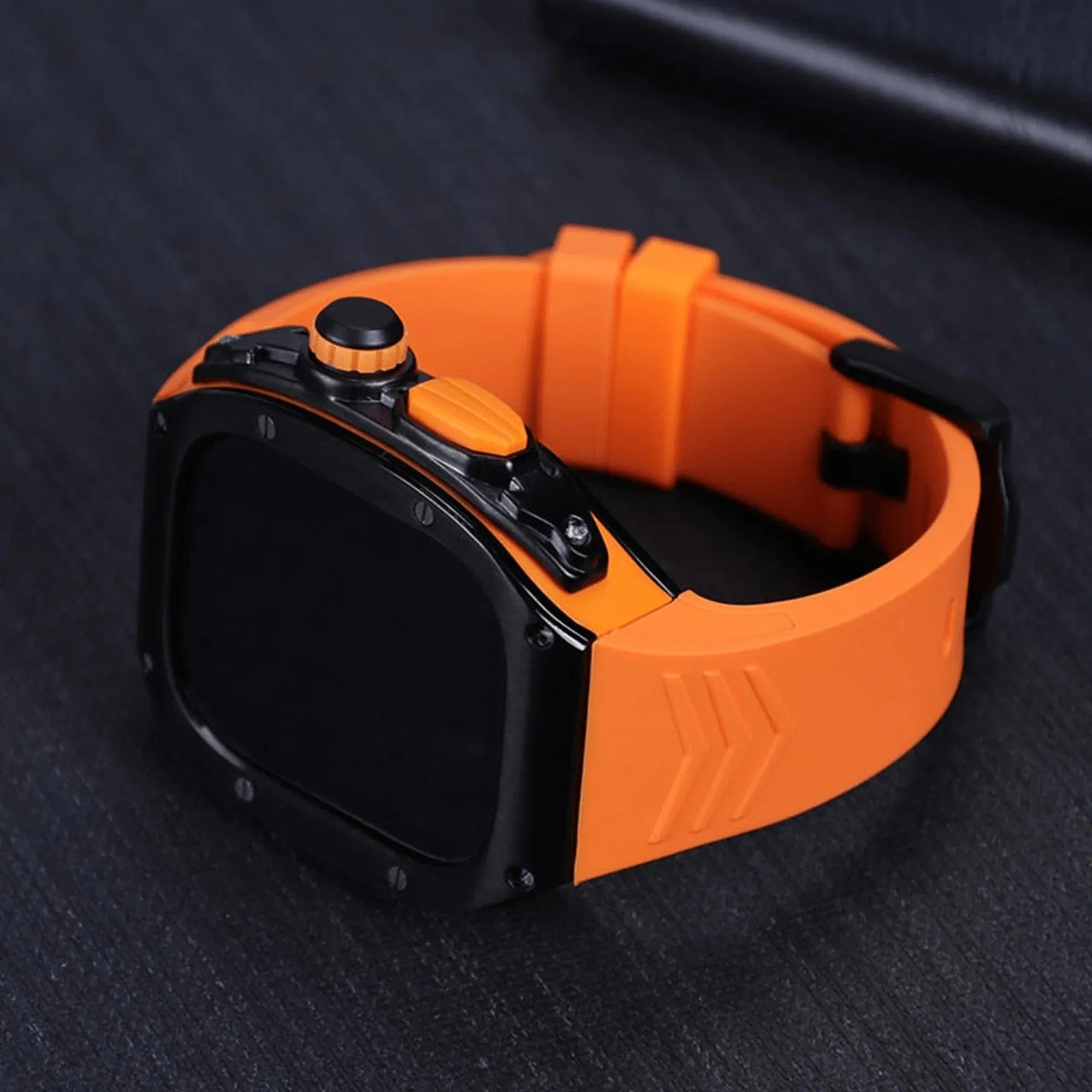 49MM Sport Edition Luxury Metal Case - Black & Orange