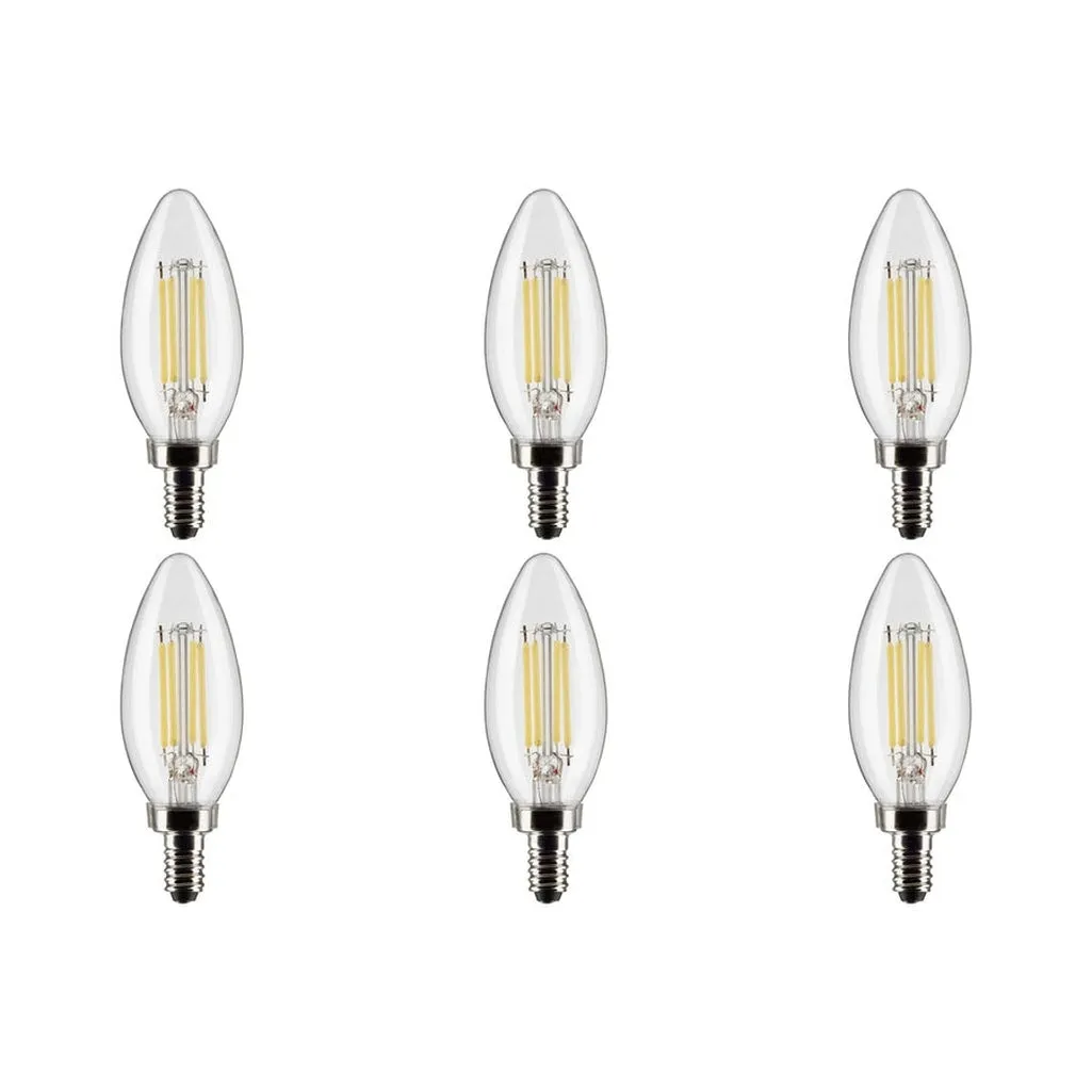 5.5 Watt B11 LED - Clear - Candelabra base - 90 CRI - 2700K - 120 Volt - 6-Pack