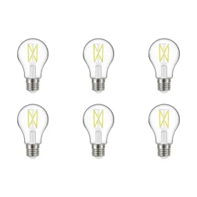 5W LED A19 - Clear - Medium Base - 3000K - 90 CRI - 120V - 6-Pack