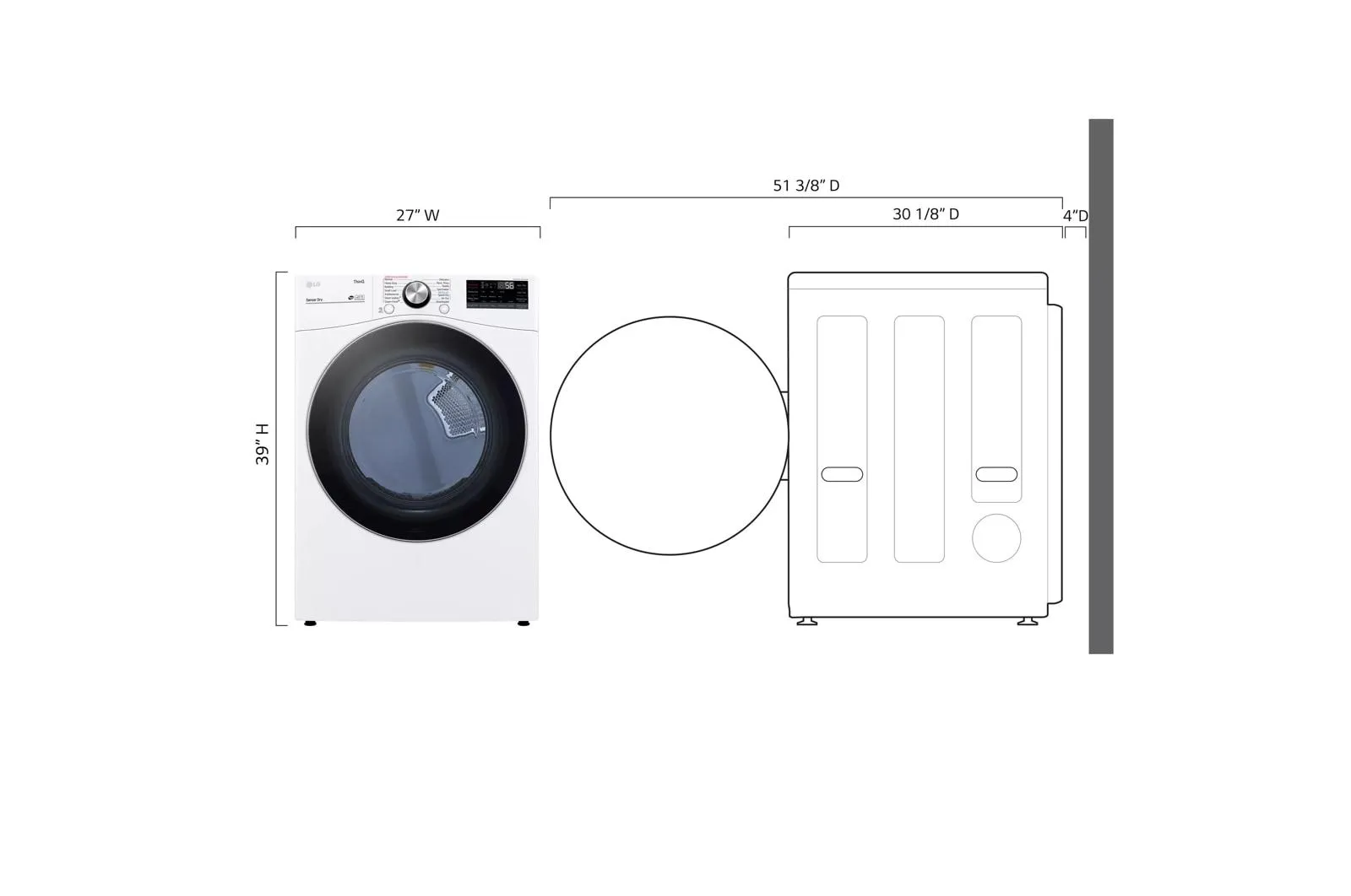 7.4 cu. ft. Ultra Large Capacity Smart wi-fi Enabled Front Load Electric Dryer with TurboSteam(TM) and Built-In Intelligence - (DLEX4200W)