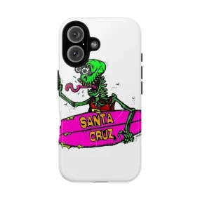 80s Style Skeleton Surfing Phone Case with Magnetic Tough Design