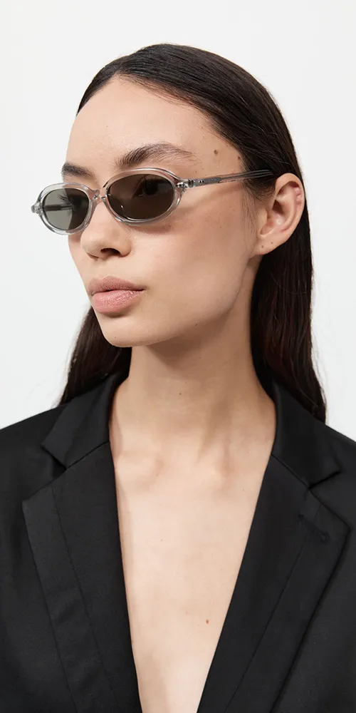 90s Slim Oval Sunglasses Smoke