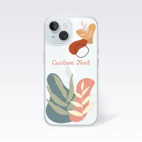 Abstract Flower Design-1 Custom Name Clear Silicon Cover