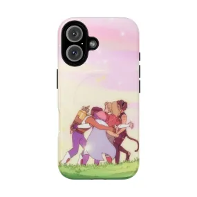 Adorable Cartoon Characters Hugging Magnetic Phone Case