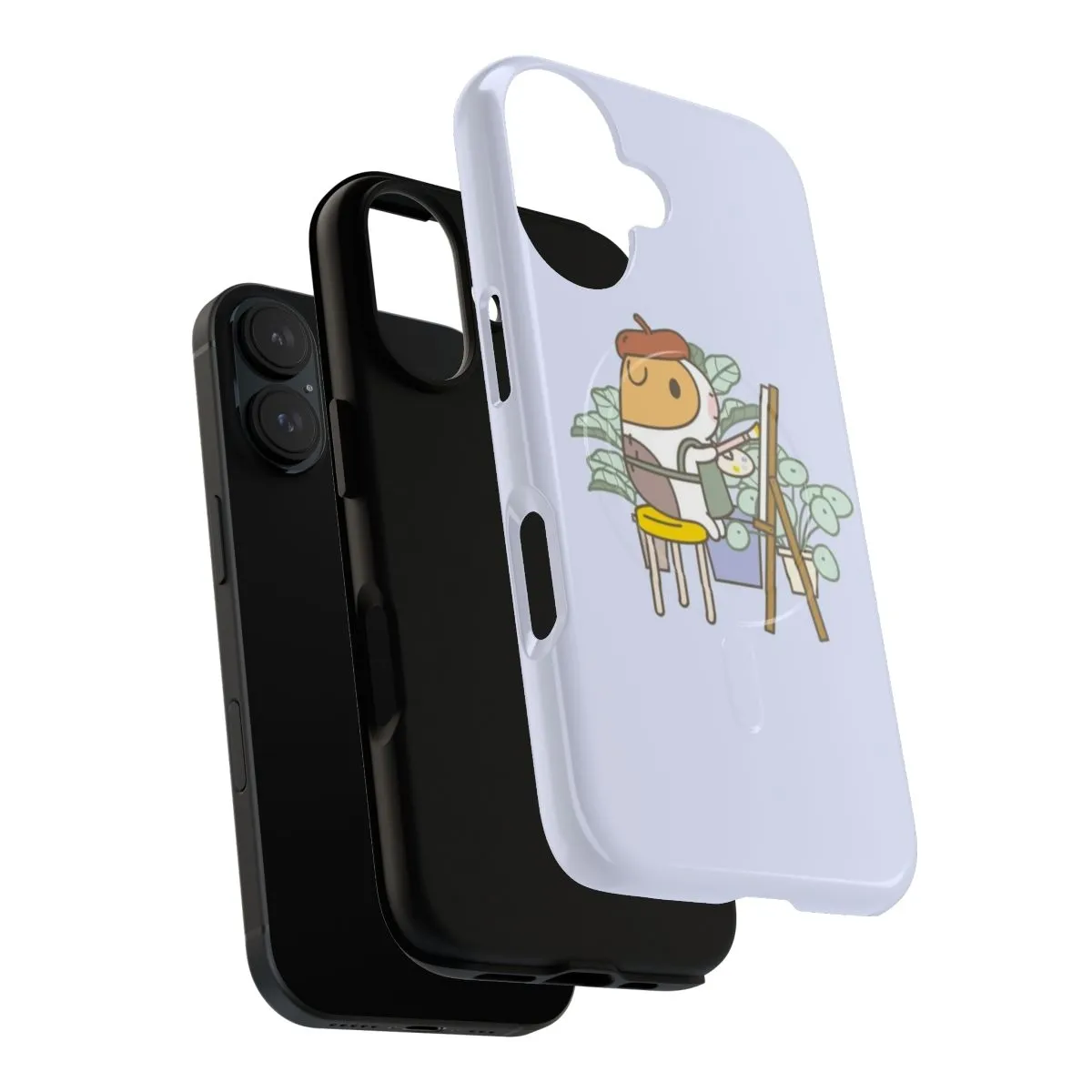 Adorable Guinea Pig Painter Magnetic Tough Phone Case