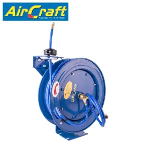 AIRCRAFT AIR HOSE REEL 8 X12MM PU HOSE 15M WITH 1/4'BSP FITTING METAL CASE HR81215