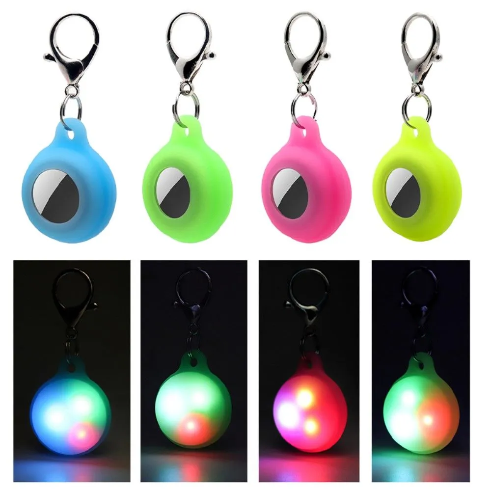 AirTags luminous silicone cover with keychain - Luminous Yellow