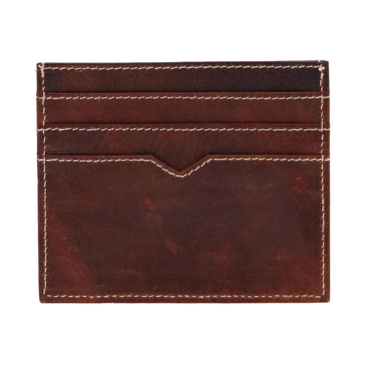 American Bison Men's Oil Pull Up Leather RFID Slim Card Case Wallet