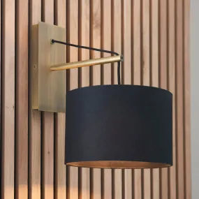 Amos Automic Wall Light Matt Brass & Black