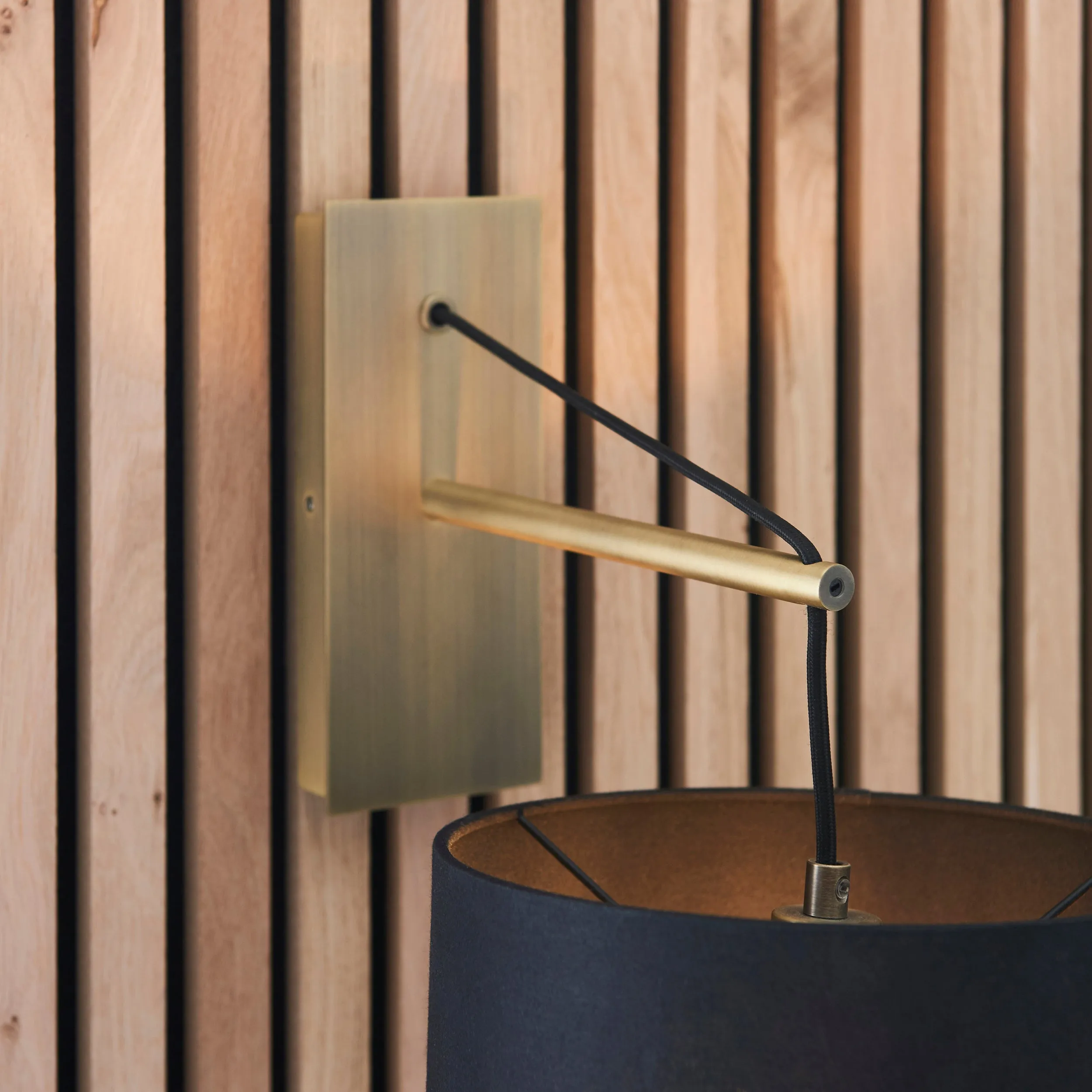 Amos Automic Wall Light Matt Brass & Black