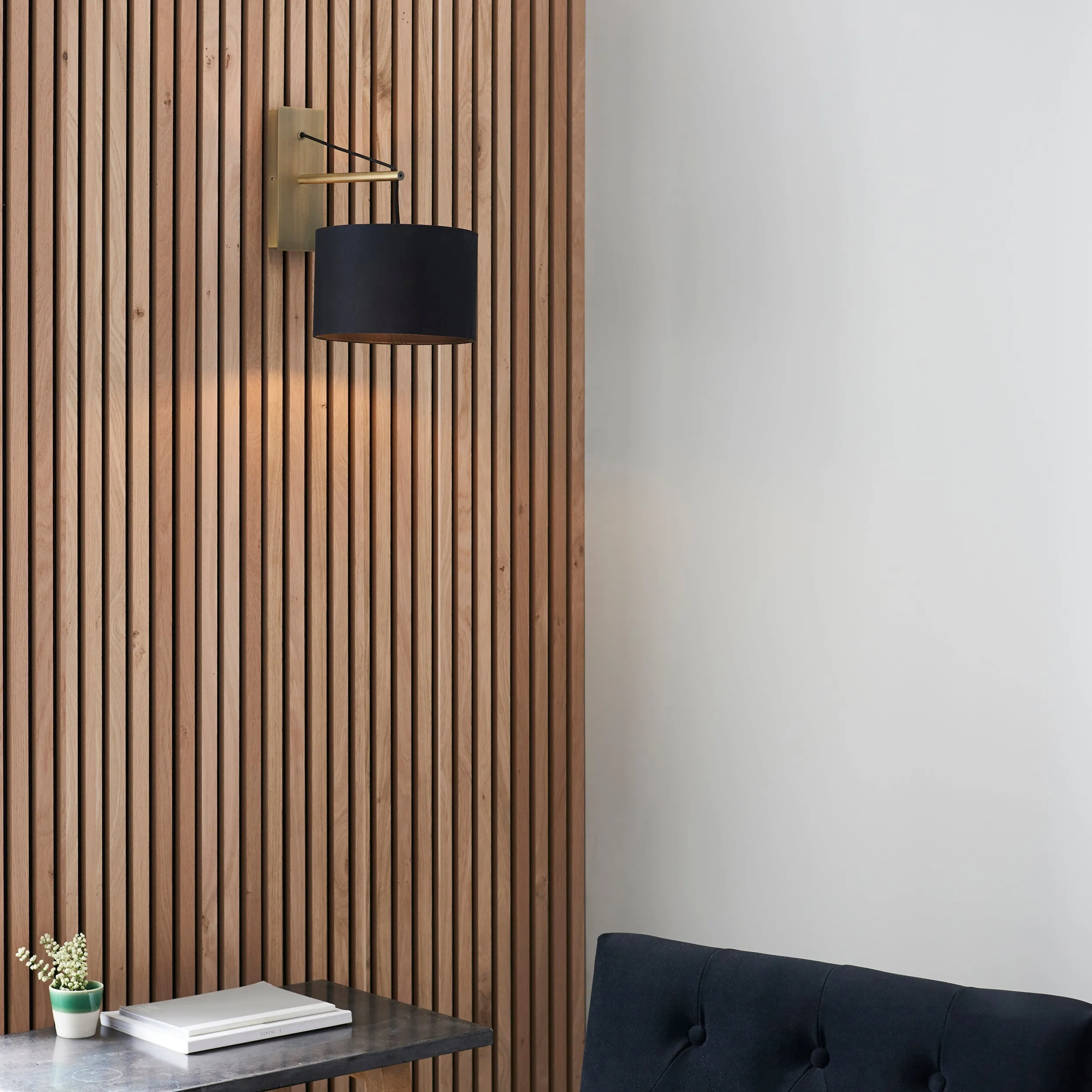 Amos Automic Wall Light Matt Brass & Black