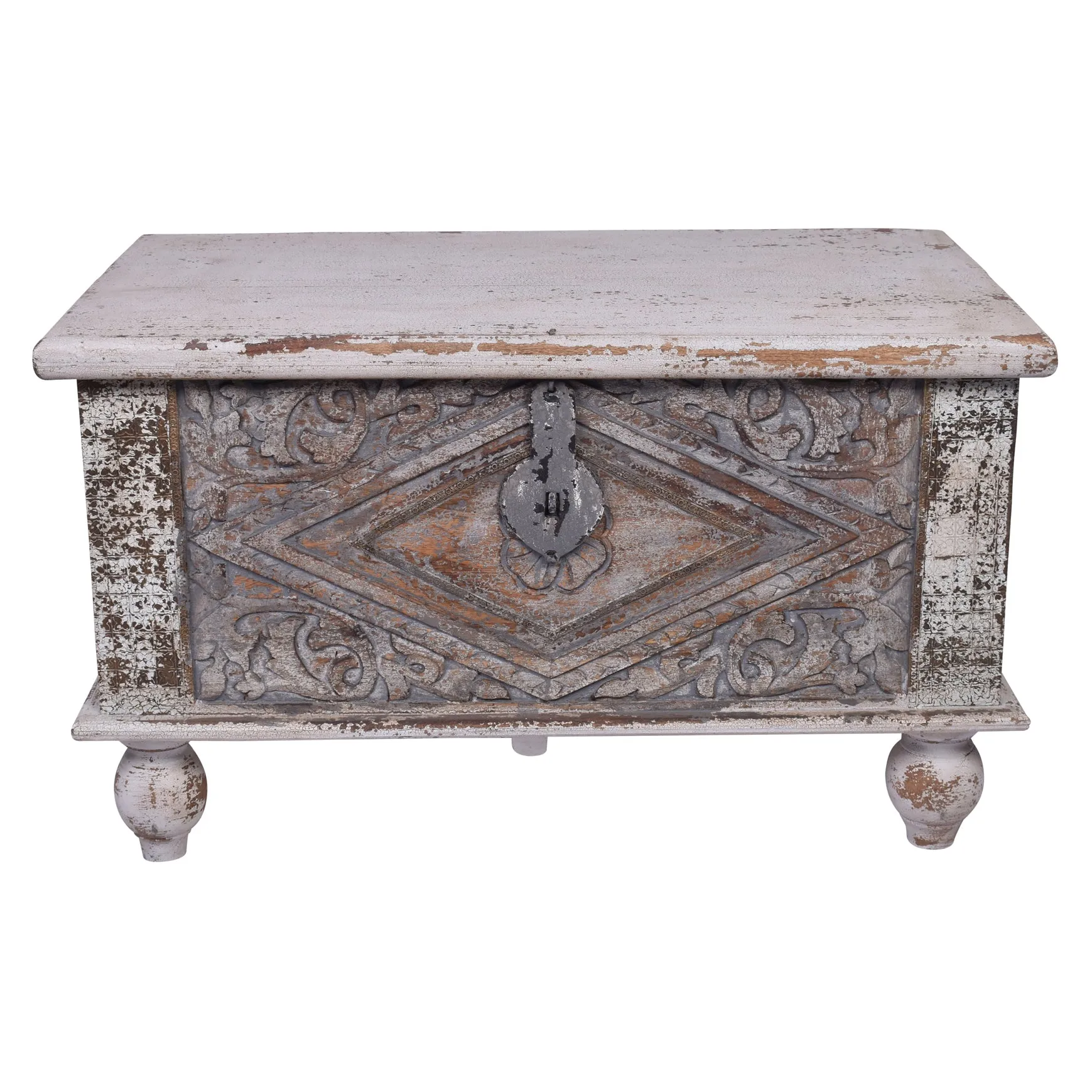 Antique White Astrid Mango Wood Trunk