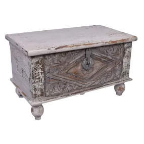 Antique White Astrid Mango Wood Trunk