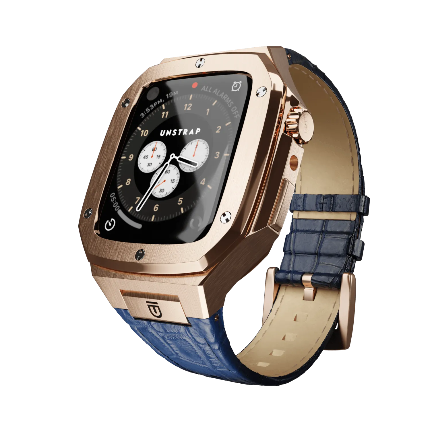 Apple Watch Case Rose Gold Navy ML - Leather