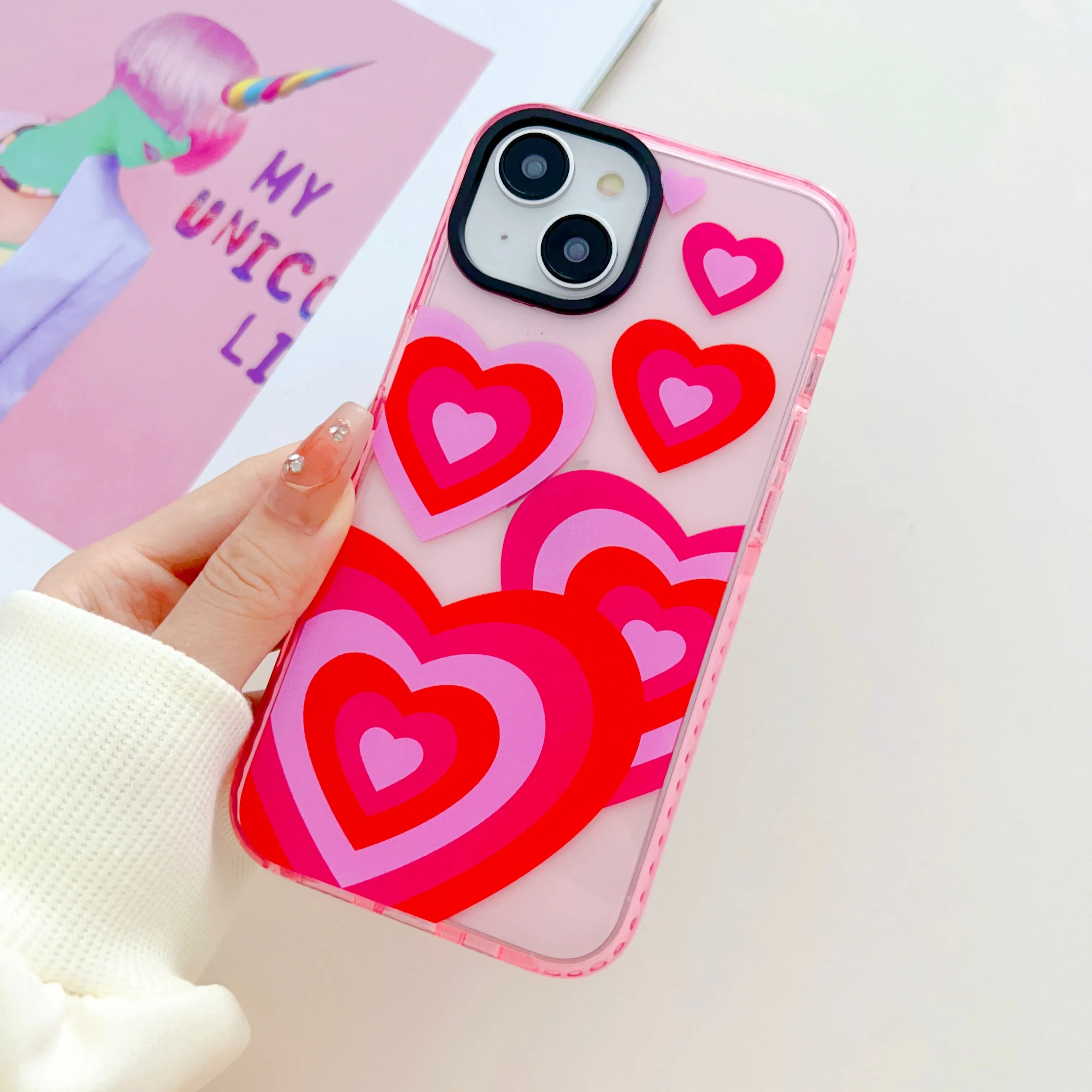 Baby Pink Heart Designer Impact Proof Case for iPhone