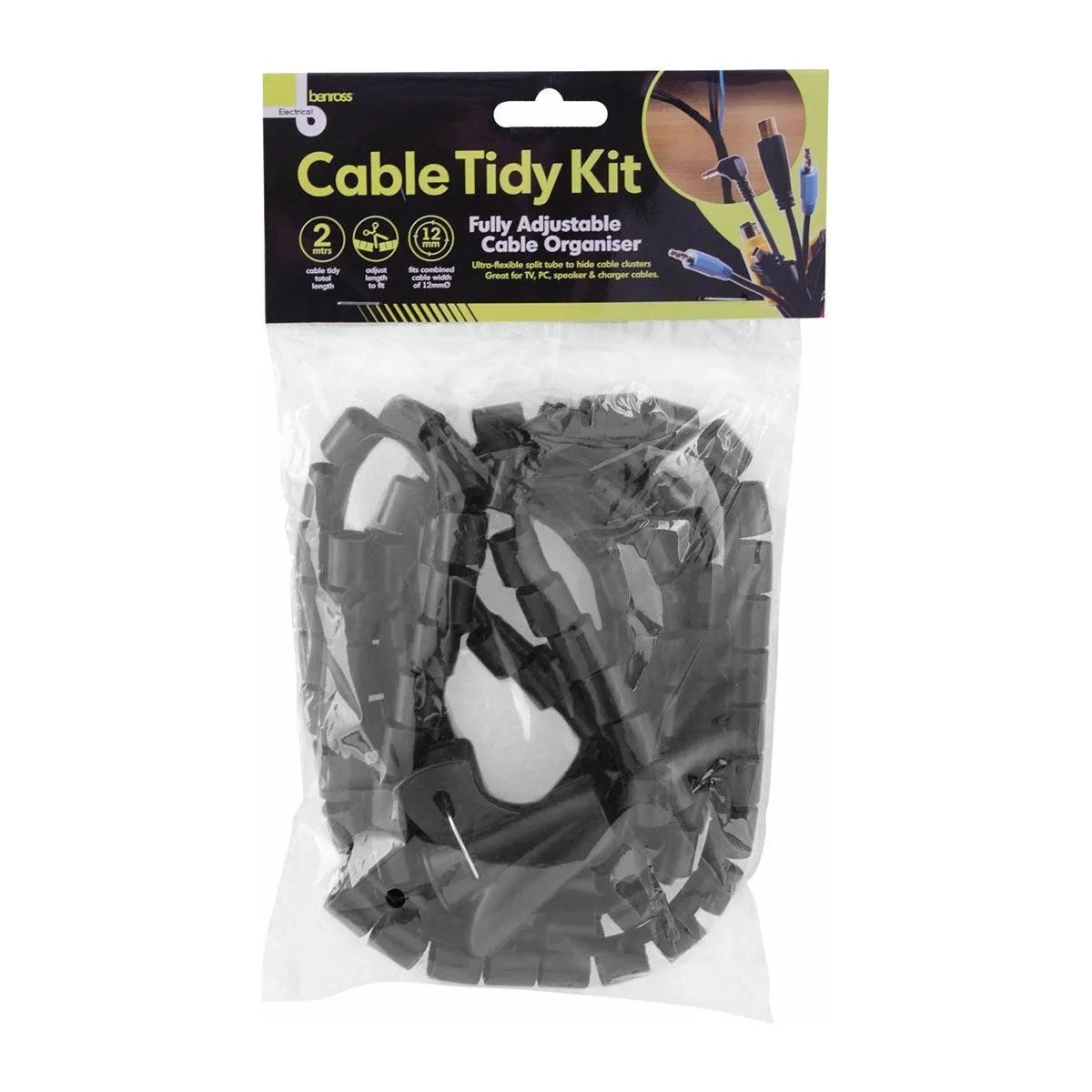 Benross 2M Cable Tidy Kit - Black | 167905