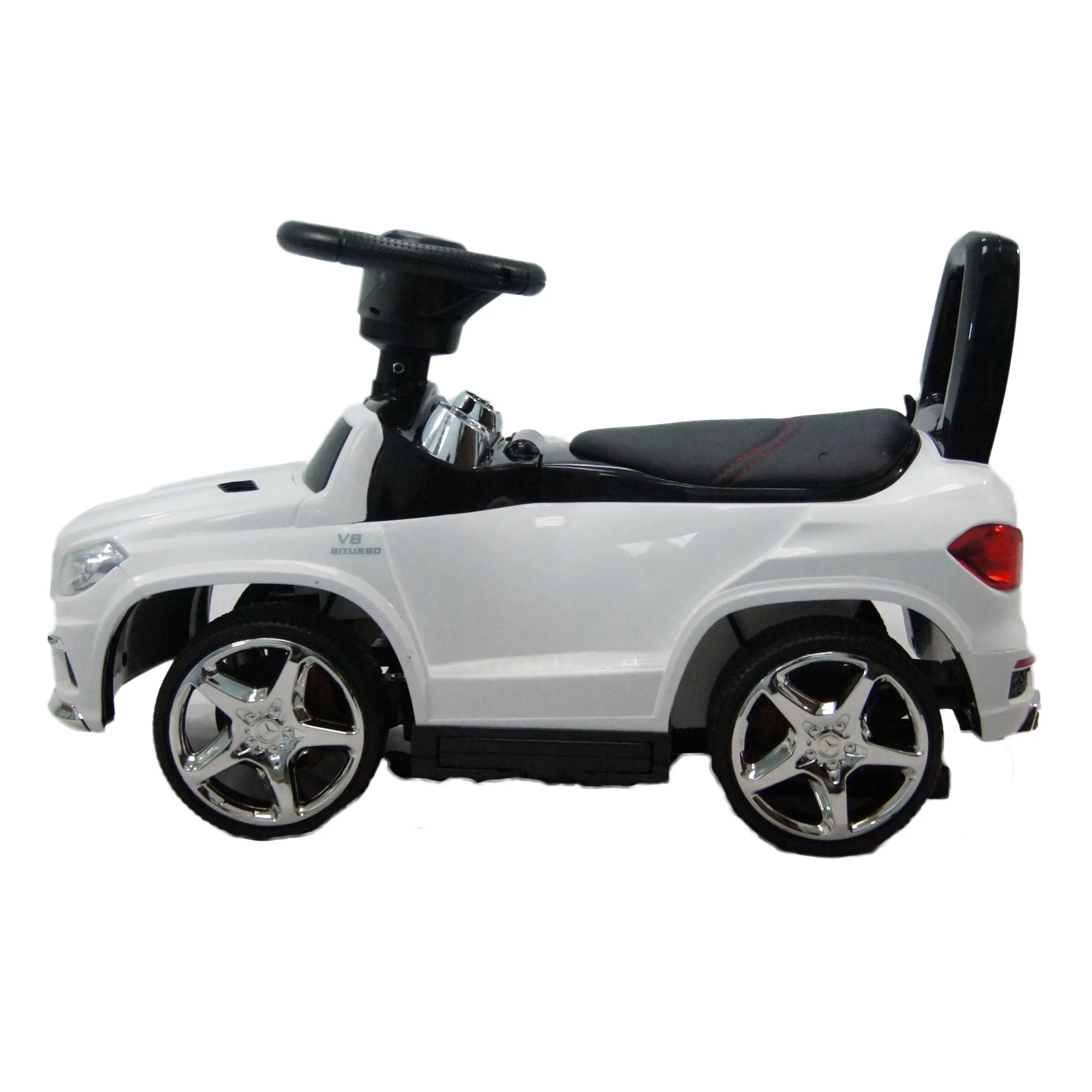 Best Ride On Cars Toddler 4-in-1 Mercedes Push Car Stroller w/ LED Lights, White