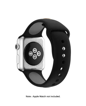 Black-Gray Two Tone Silicone Apple WatchBand