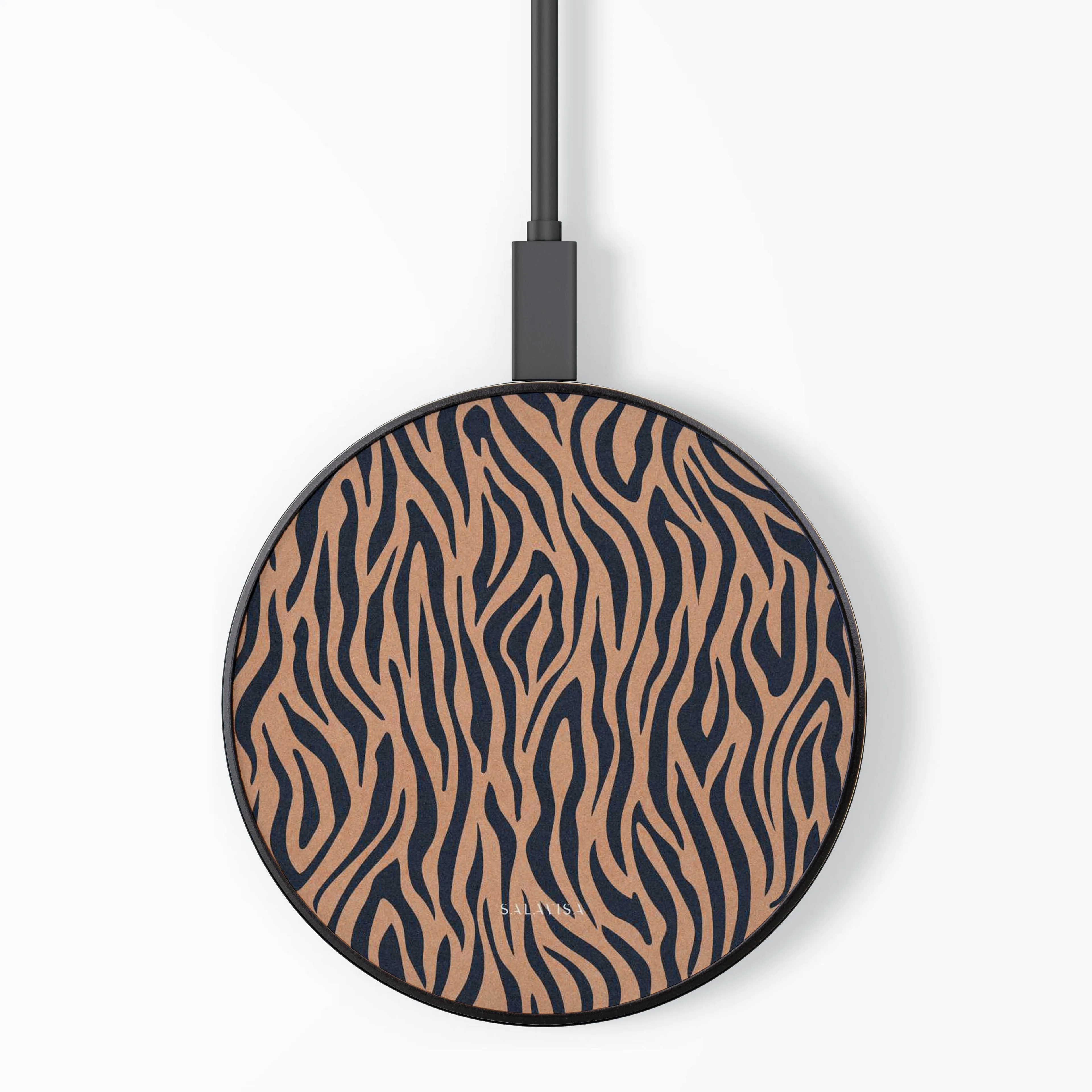 Blue Copper Zebra Wireless Charger