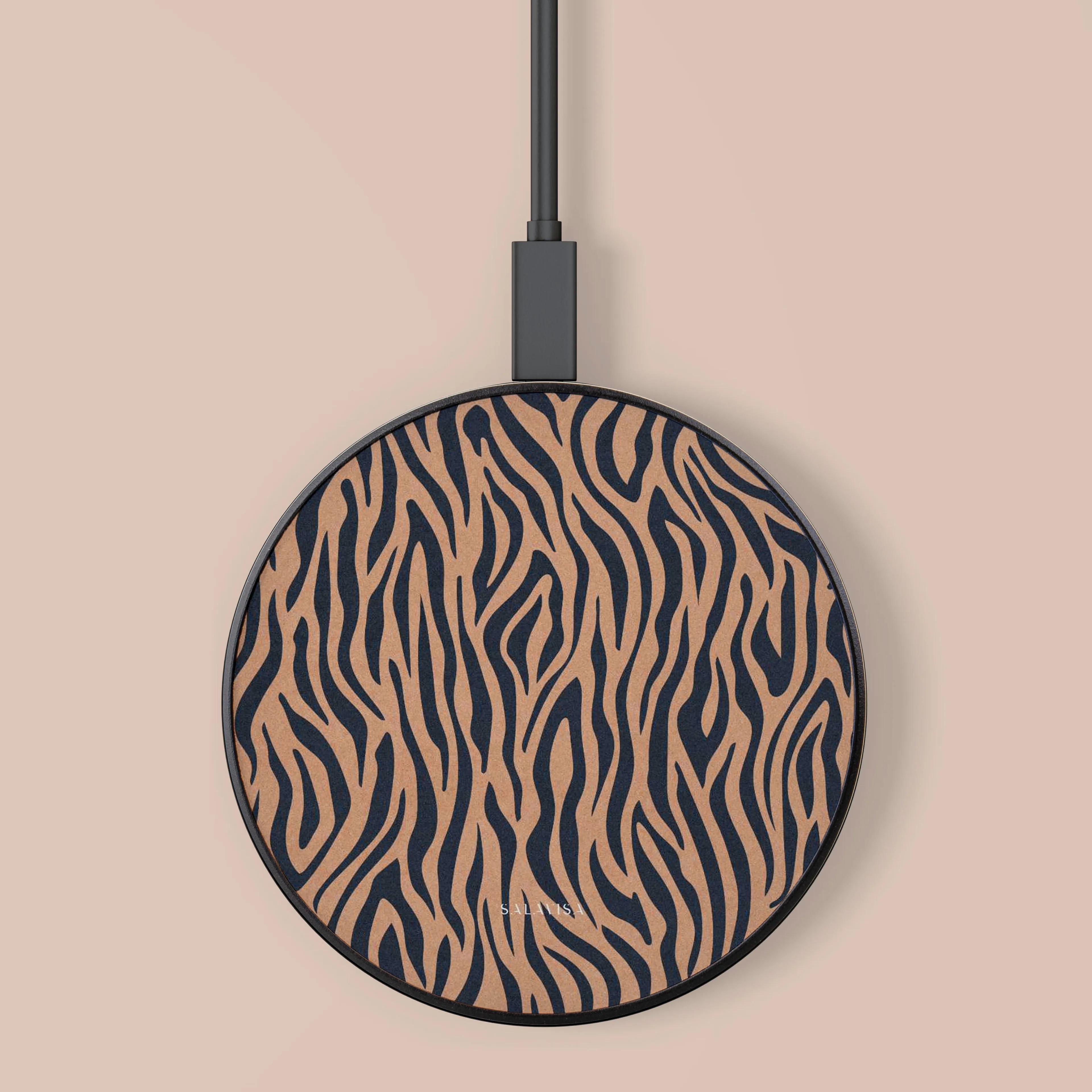 Blue Copper Zebra Wireless Charger