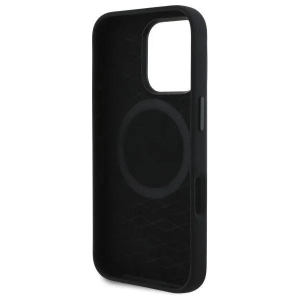 BMW M Series Silicone Cut Tricolor Lines Case with MagSafe for iPhone 16 Pro Max 6.9" Black - BMHMP16X23SCUK