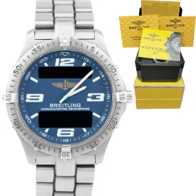 Breitling Aerospace Blue Titanium Quartz 40mm Watch E75362 BOX PAPERS FULL SET