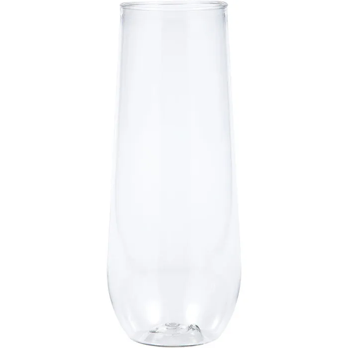 Bulk Clear 9 oz Plastic Stemless Champagne Flutes (24 per Case)