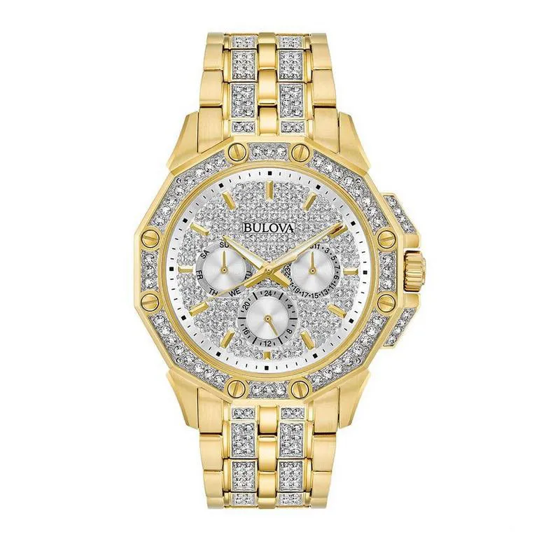 Bulova Crystal Men's Octava Gold Watch 98C126