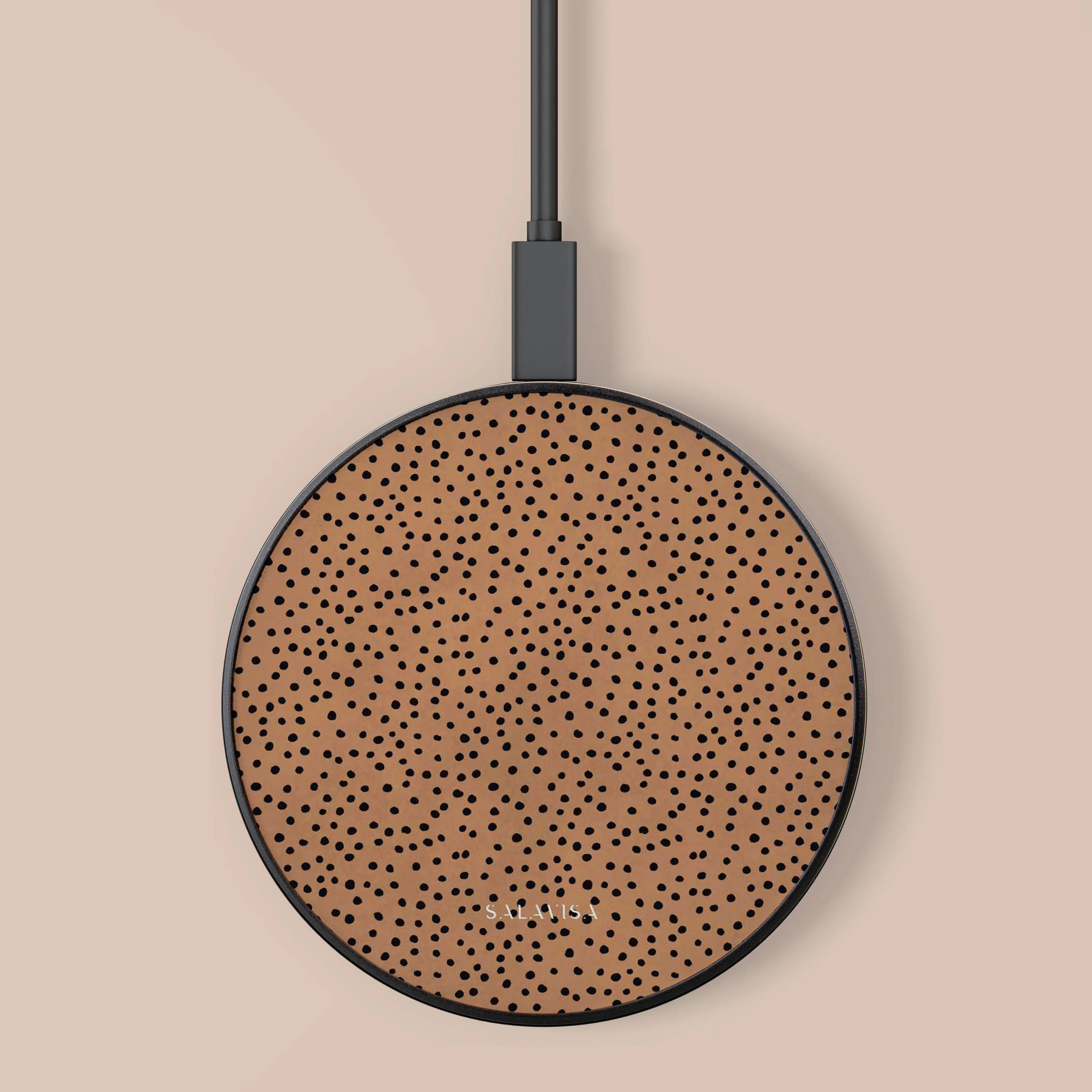 Burnt Orange Polka Dots Wireless Charger