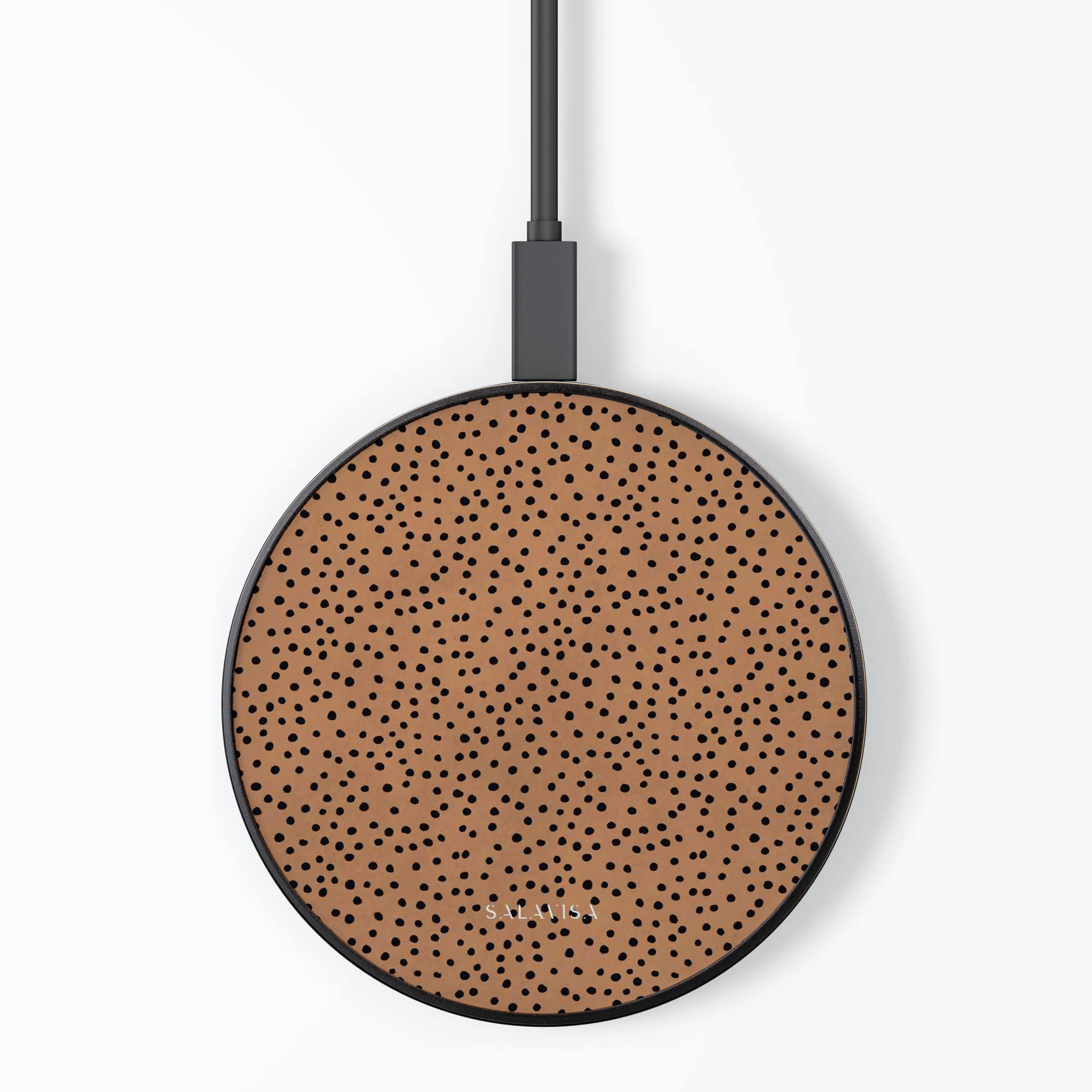 Burnt Orange Polka Dots Wireless Charger