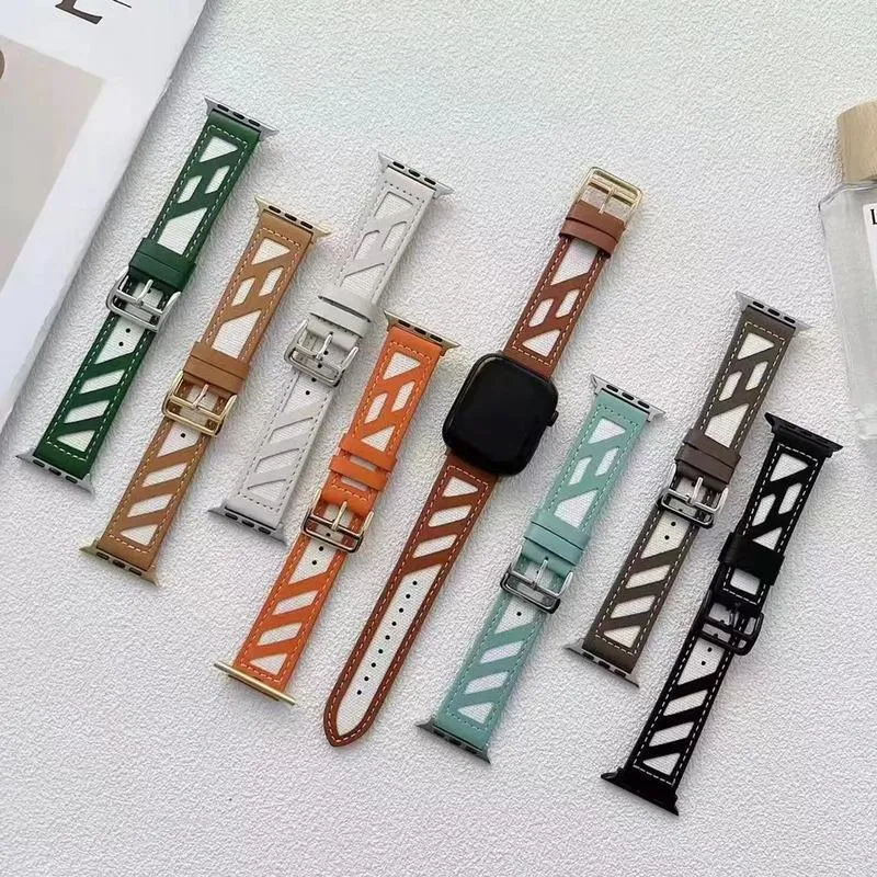 Canvas Couture Leather Band For Apple Watch Multiple Colors Available