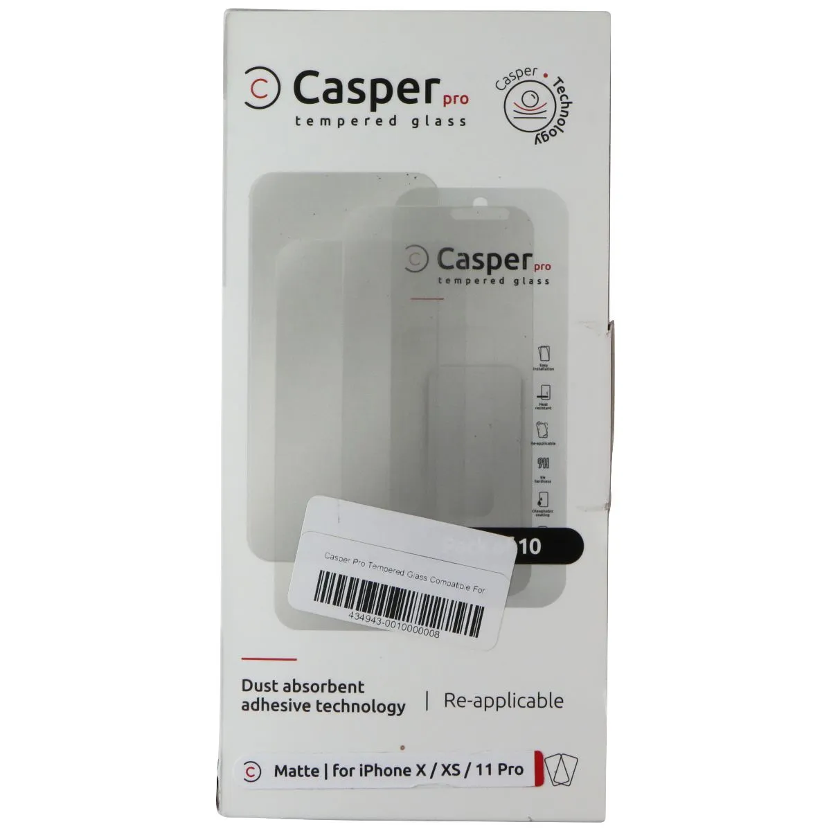 Casper Pro Glass Screen Protector for Apple iPhone 11 Pro/XS/X - Matte (10 Pack)