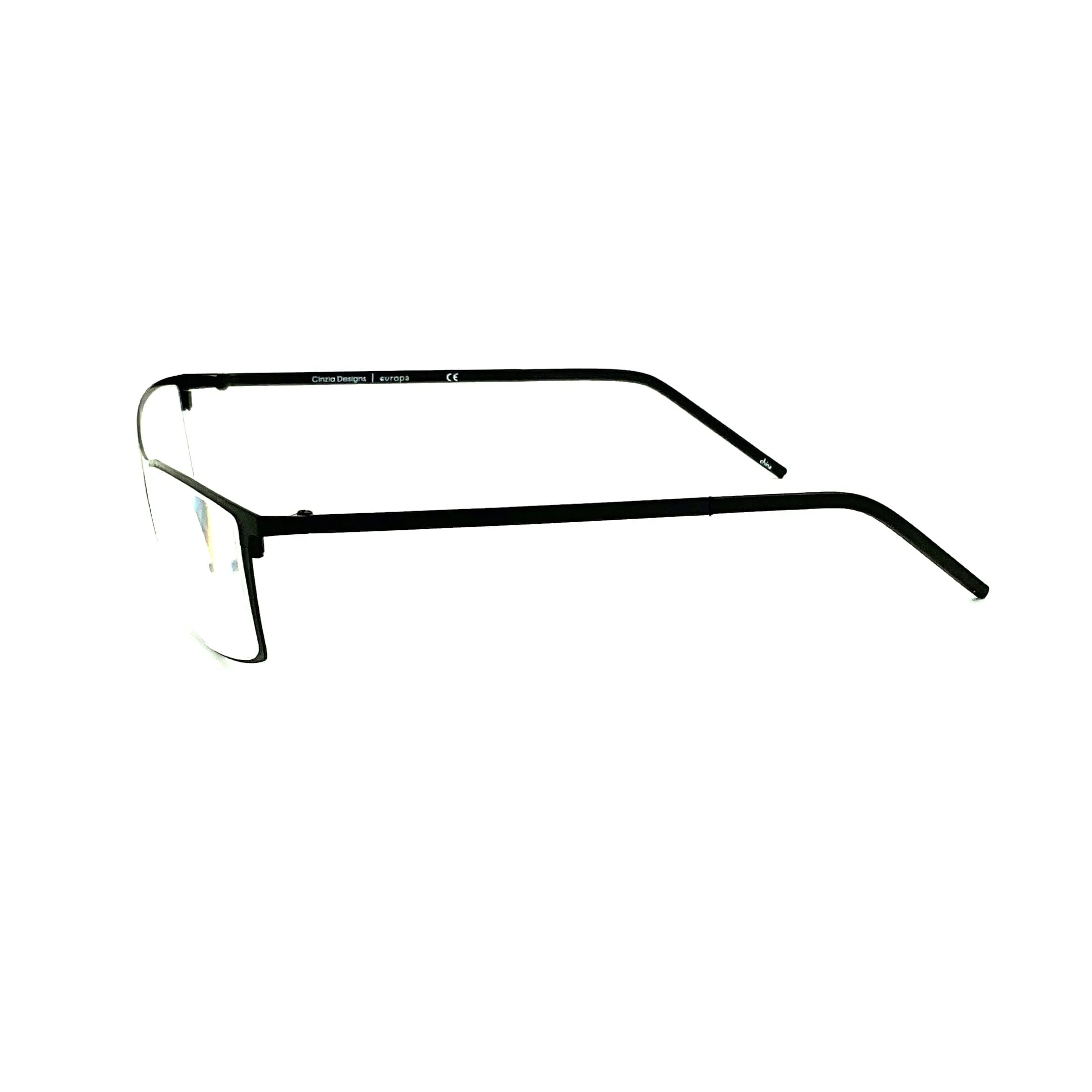 Cinzia Impact Rectangular Frame Metal Flex Reading Glasses with Case