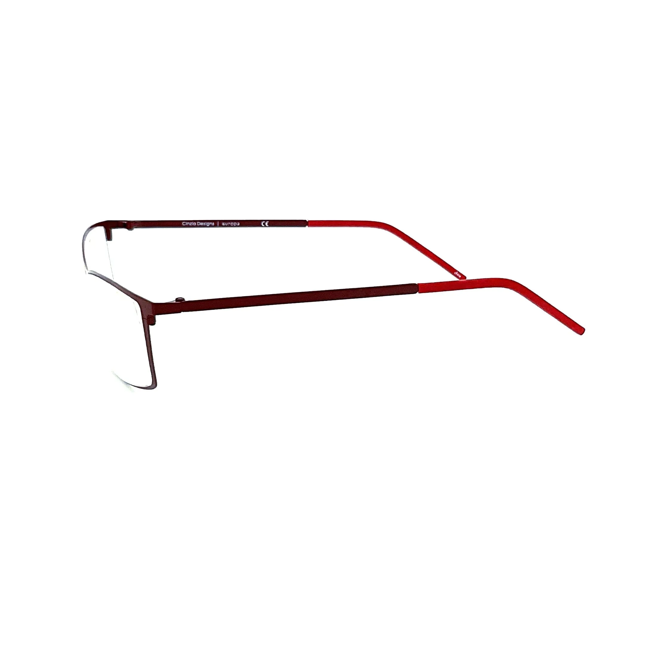 Cinzia Impact Rectangular Frame Metal Flex Reading Glasses with Case