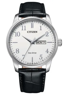 CITIZEN GENTS ECO-DRIVE BLACK LEATHER STRAP BM8550-14A